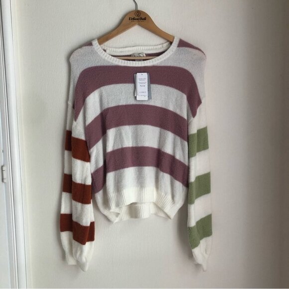 L*Space size Large Sequoia Color Strip Oversized Soft Sweater - Picture 2 of 7